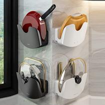 Pot lid rack wall-mounted punch-free household wall plastic multi-functional cutting board and knife holder integrated kitchen storage shelf