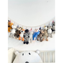 Nordic ins hand-knitted doll storage lanyard colorful clip photo wall childrens room clothes hats and socks storage