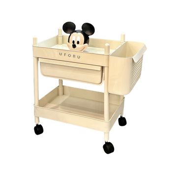 Kitchen storage rack multi-f-layer storage rack floor-mounted movable fruit and vegetable basket multi-functional snacks