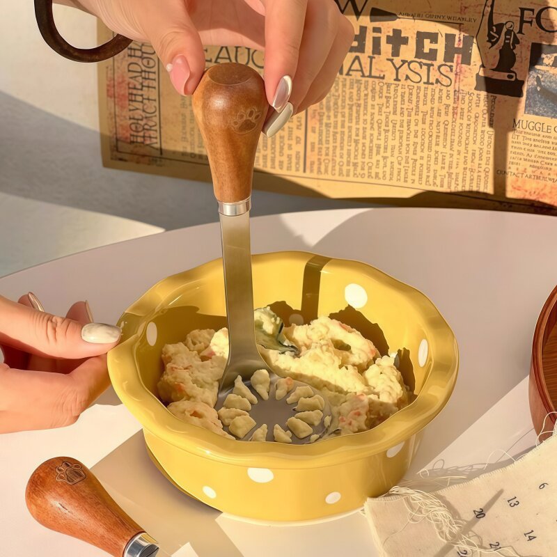 日式土豆泥压器家用婴儿宝宝辅食工具不锈钢压鸡蛋碾压捣碎器神器