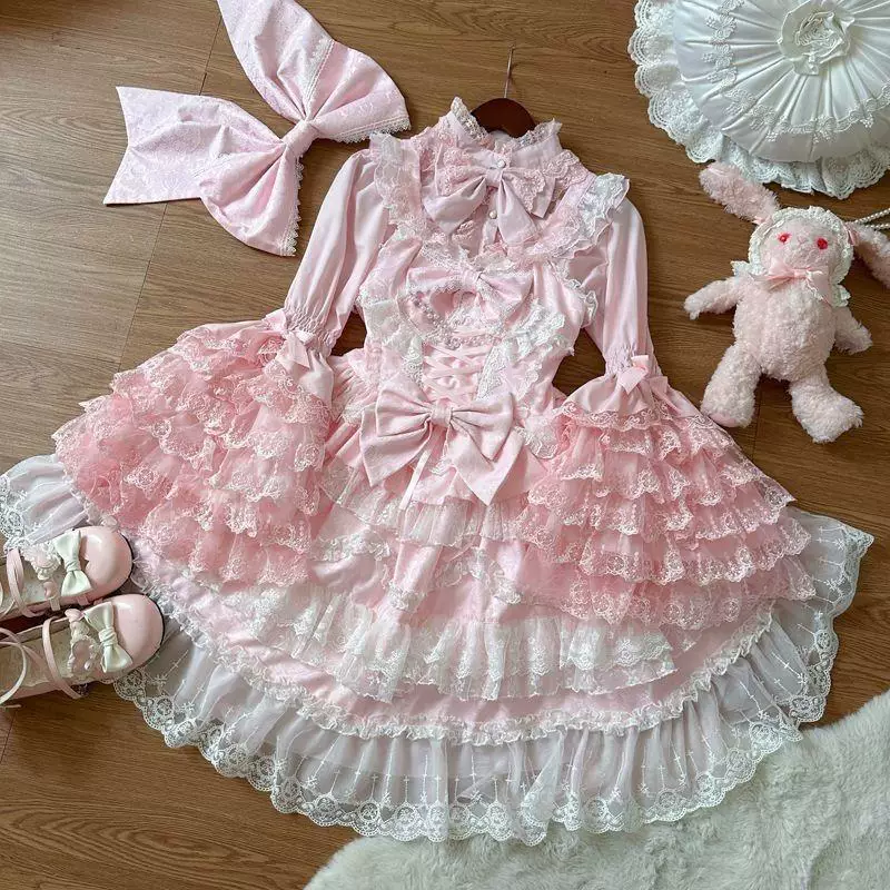 Платье Lolita JSK Han Guliang, с бантом, свадебный стиль, размеры S–XL