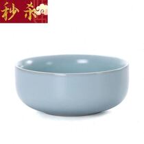 Xinwanyuan Qite Ru kiln open slice washing kung fu set with ceramic bowl and cup washing accessories No. Ru porcelain cypress color product