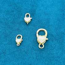 Sterling silver color-preserving peach heart string jewelry buckle head connecting buckle finishing buckle hand rope necklace embellishment accessories pendant material