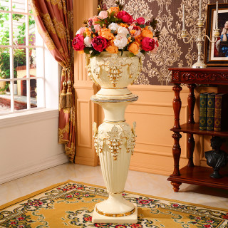 Luxurious european ceramic floor-standing vase tall large light b luxury decorative flower pot tv cabinet next to the sofa in the living room