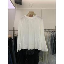 Korea Fashionable Round Neck Long Sleeve Shirt Women 2024 Loose and Versatile Western Style Age Reducing Bottoming Shirt Top S022