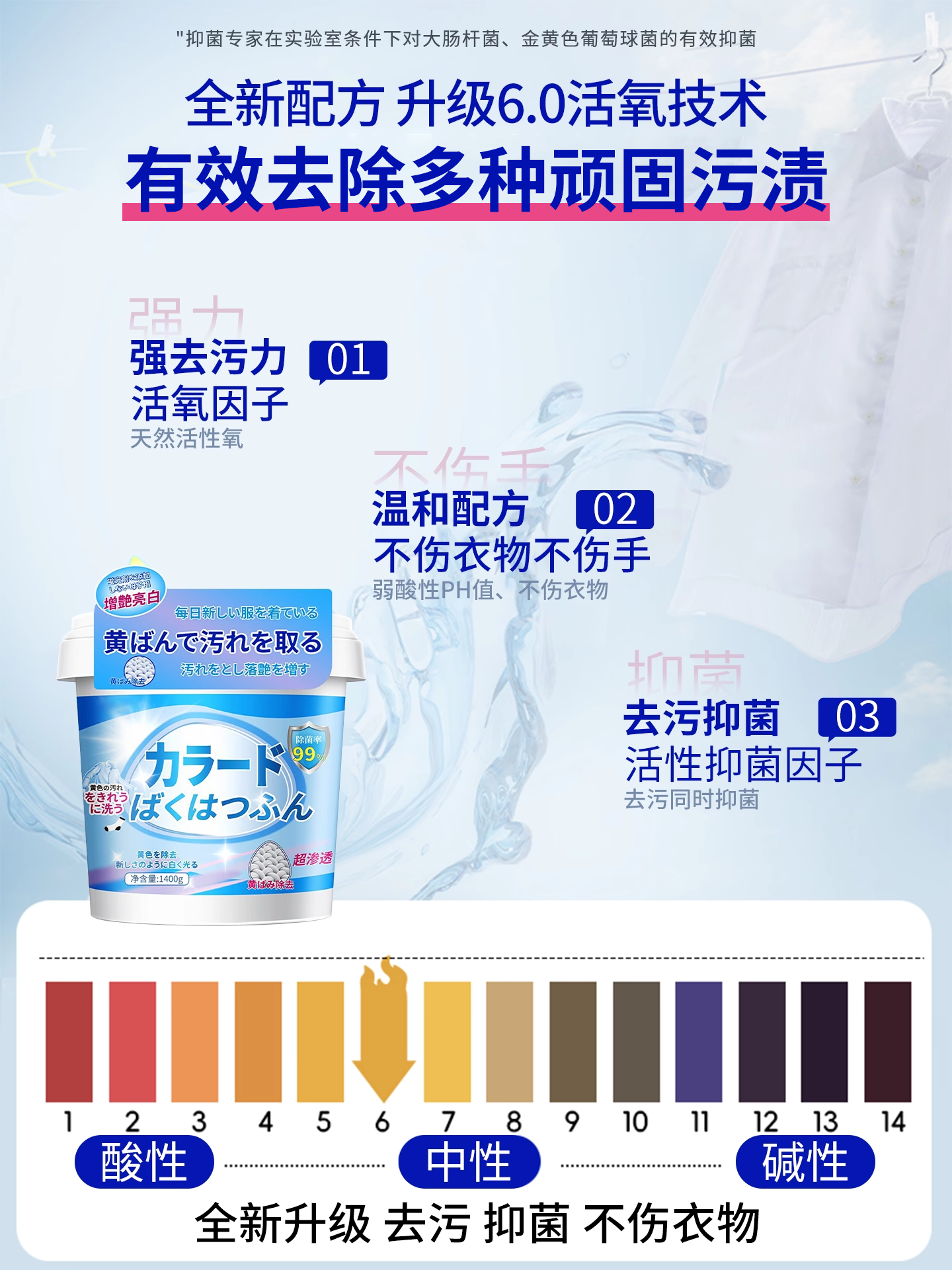 Explosive Salt Laundry Stain Remover, Strong Stain Removal, Whitening, Baby Clothes Bleaching, Stain Removal Magic Tool, Official Genuine Product