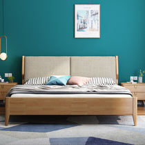 Beimufei light luxury solid wood bed 1 8 meters European bed master bedroom wedding bed apartment modern simple small apartment 1 double 5