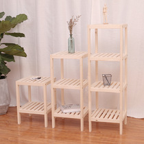 iduo nZWJ-01s Nordic style functional table flower stand multi-layer wooden indoor floor-standing succulent solid living room flower stand