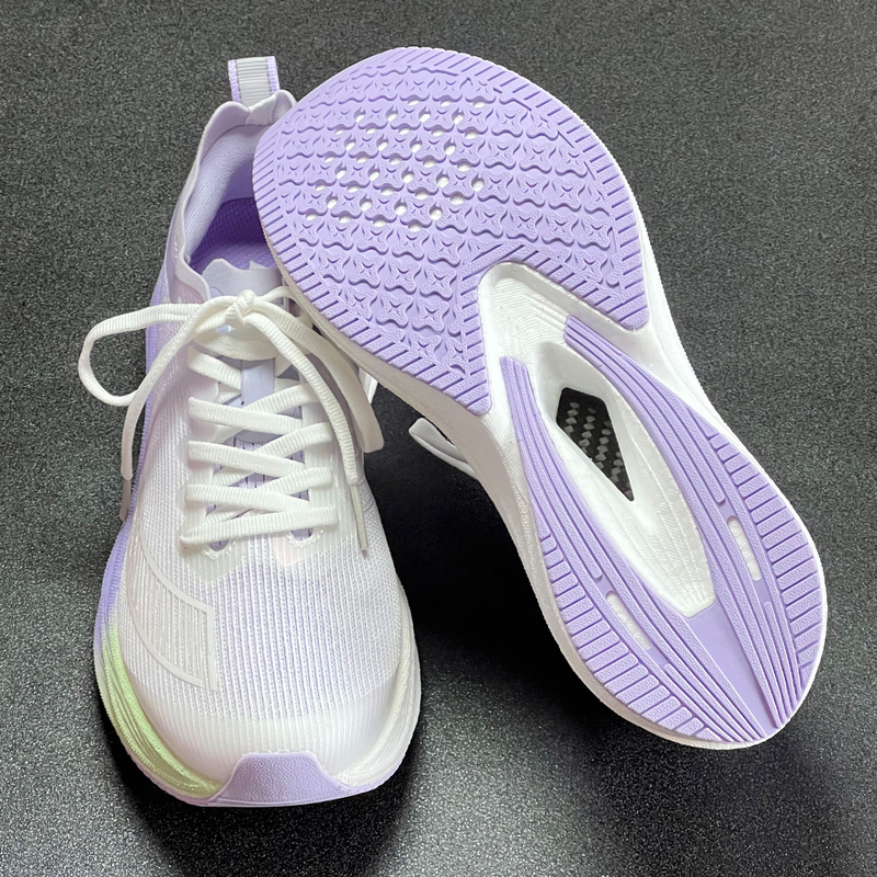 Carbon Plate Running Shoes for Women, Purple, Cushioning, Lightweight, Shock-Absorbing, Ultra-Light, Soft-Soled, Professional Running Shoes for Junior High School Students