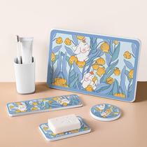 Tulip Momo Rabbit absorbent coaster insulation pad bathroom diatom mud wash pad bathroom countertop absorbent pad