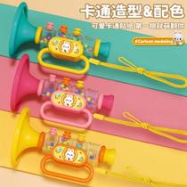 Childrens trumpet toy baby blowing music baby playing musical instrument harmonica whistle boy and girl toy cartoon