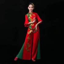 Womens clothing suit new waist drum fan dance Yangko square middle-aged and elderly dance ethnic 2023 dance festive adult