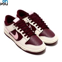 Nike Dunk Low Burgundy Valentines Day Mens and Womens Retro Low-top Casual Shoes DR9705-100