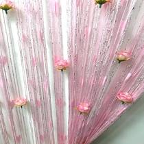 Happy thread curtain silver rose love curtain partition curtain entrance curtain bedroom living room partition curtain door curtain