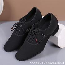 Mens Latin dance shoes mens adult dance shoes soft sole ballroom dance black shoes Oxford cloth modern dance shoes