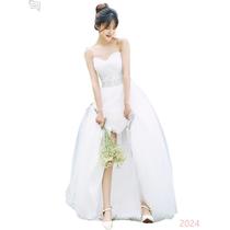 (Bai Xiaoxian) Travel photography light wedding dress sling 2024 new bride main wedding dress sling floor simple forest style summer