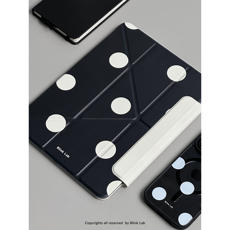 Blinklab·Original Black and White Polka Dot ins Korean-Style Minimalist Design Double-Sided Magnetic Folding Case Suitable for Apple iPad Pro Tablet Protective Case Air78Mini Protective Shell Blinklab·Original Black and White Polka Dot ins Korean-Style Minimalist Design Double-Sided Magnetic Folding Case Suitable for Apple iPad Pro Tablet Protective Case Air78Mini Protective Shell