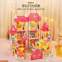 Girls toy play house extra large doll house princess girl castle villa birthday gift for children aged 3 to 6 years old