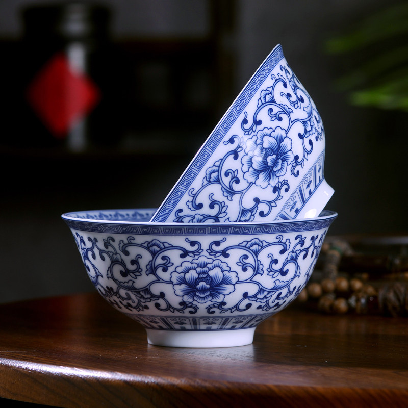 正宗景德镇青花瓷碗：传承千年工艺，让你的餐桌瞬间高级感爆棚！-家用