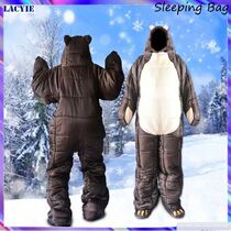 M-XL Bear Camping Sleeping Bag Winter Wearable Sleeping