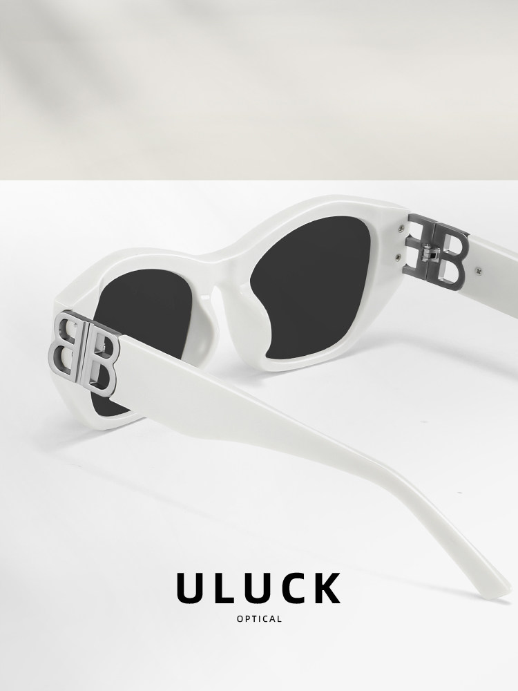 2025 New Double-B European and American Style Cat-Eye Sunglasses Trendy Street Style High-End Black Sunglasses for Women ins