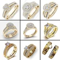 European and American popular golden two-piece ring combination series wish hand jewelry simple accessories