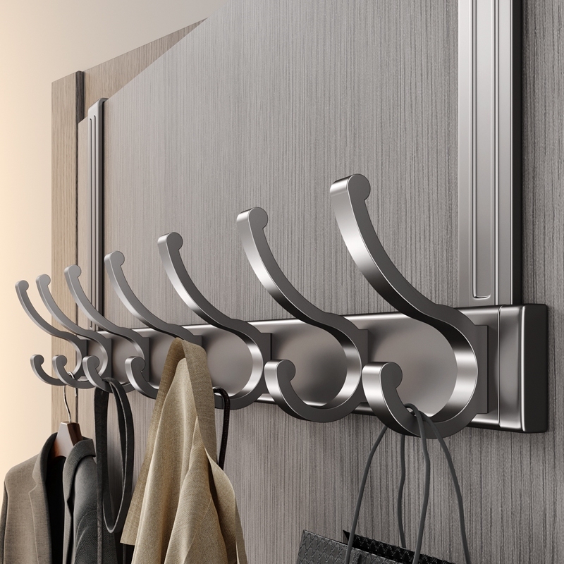 German Imported Over-The-Door Hook Rack for Hanging Clothes and Hats, High-End Storage Solution for Bedroom, No-Drill Storage Shelf