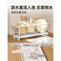 Yushijia sink wash basin drain kitchen countertop dish storage rack for dishes chopsticks narrow small bowl basket