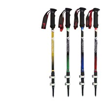 Outdoor products three-section straight handle external locking trekking pole mountain climbing cross-country walking stick cool four-color mountaineering supplies
