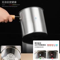 Household small 304 stainless steel frying pan with filter thicker fuel-saving multi-functional commercial gas fried skewers