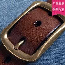 Old-fashioned cowhide belt genuine leather mens pin buckle belt middle-aged casual belt for the elderly mens trousers with narrow belt special