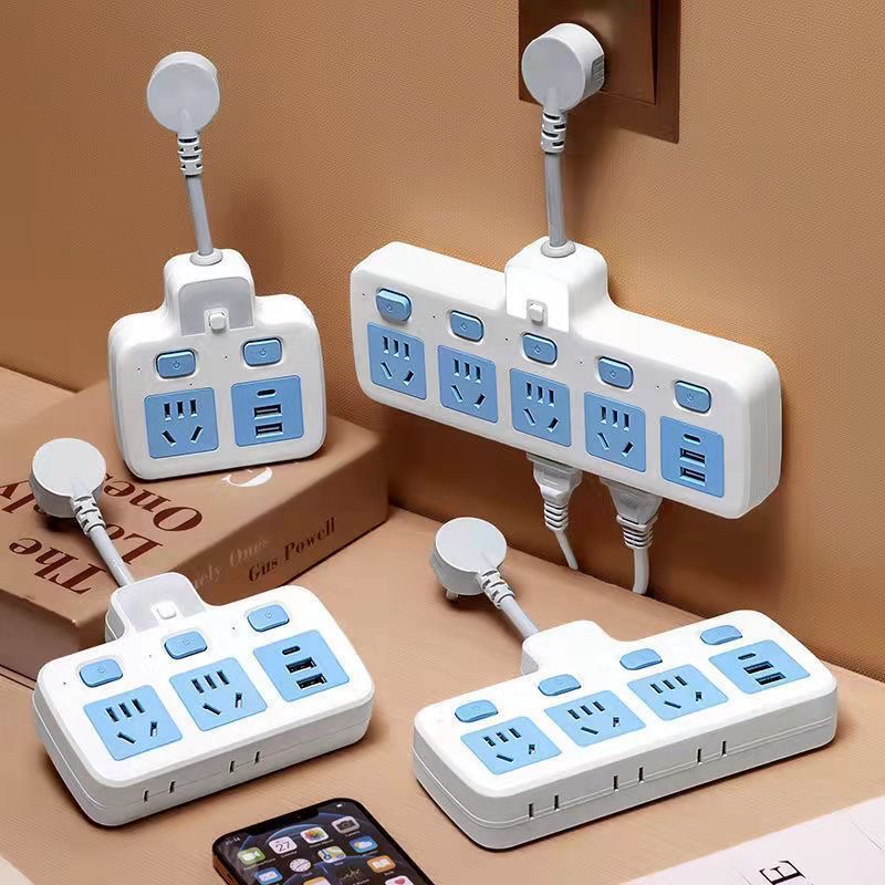 Genuine Household Power Strip with Cord, Multifunctional USB Power Strip with Independent Switches, Multi-Outlet, Surge Protection, for Office Use Genuine Household Power Strip with Cord, Multifunctional USB Power Strip with Independent Switches, Multi-Outlet, Surge Protection, for Office Use