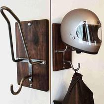 Helmet rack motorcycle helmet holder wooden helmet hook motorcycle hat storage rack coat hook