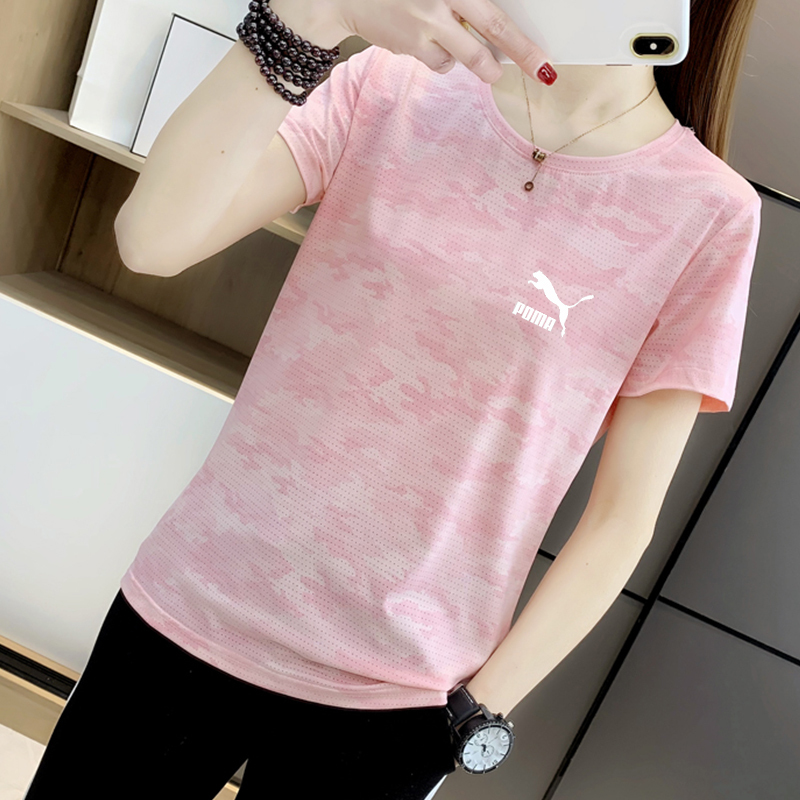 Outlet Store Ice Silk Short-Sleeve T-Shirt for Women 2026 New Summer Lightweight Outdoor Sports Couple Quick-Dry Top