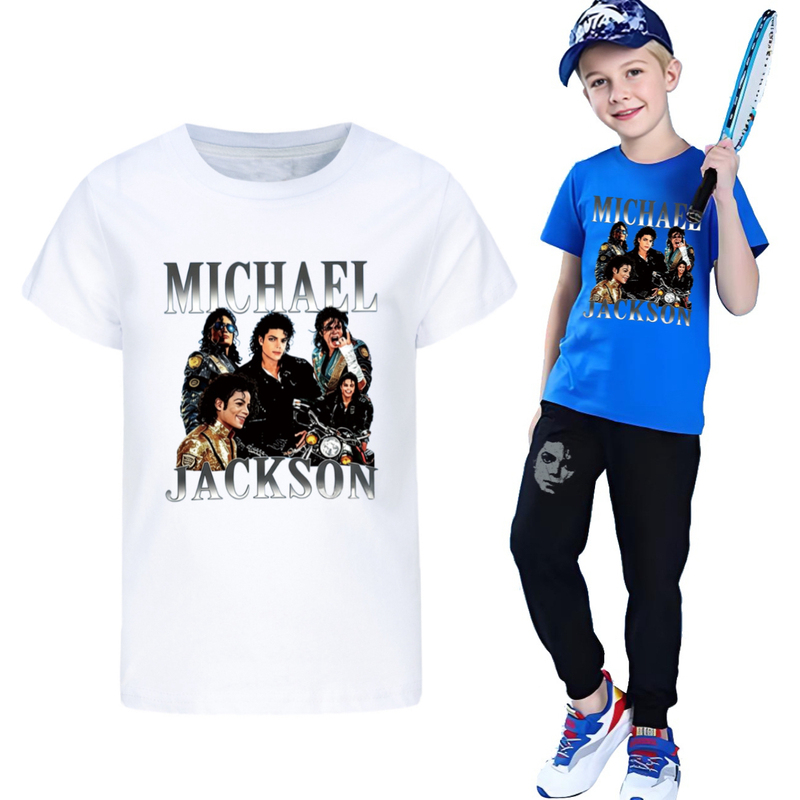 Michael Jackson Short-Sleeved Michael Jackson Kidsren's and Adult Cartoon Fashion Casual Popular T-Shirt Michael Jackson Short-Sleeved Michael Jackson Kidsren's and Adult Cartoon Fashion Casual Popular T-Shirt