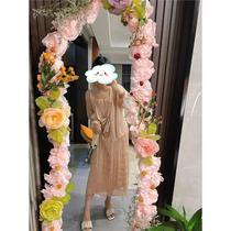 Mirror edge decoration diy transformation material package full body mirror decoration snow pear paper dried flowers high-end homemade lace