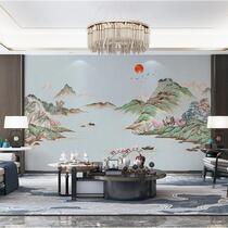Magnificent New Chinese Style Modern Decorative Painting Exhibition Hall Living Room Entrance Entrance Bedroom Bedside Study Aisle Mural