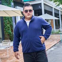 Plus size plus size autumn cardigan sweatshirt mens trendy stand-up collar tops polar fleece coat mens jacket