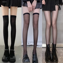 jk black and white mid-length calf over knee wear lace all-match socks for women ultra-thin breathable spring and summer ins trend