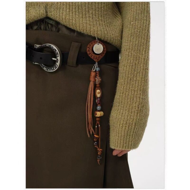 Cueva Suede Combination Bead Chain Tape Measure Pendant Trouser Chain Pendant Cueva Suede Combination Bead Chain Tape Measure Pendant Trouser Chain Pendant
