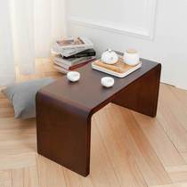 Solid wood movable balcony bed coffee table sofa side table c-shaped u-shaped side table simple corner table simple living room bedroom table