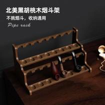 Pipe support bracket walnut storage * display rack pipe seat solid wood black base accessories pipe rack pipe
