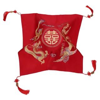 古装道具中式婚礼红色秀禾服新娘盖头布结婚红盖头喜帕拍照道具纱