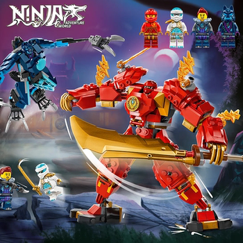 Ninjago Season 18 Building Blocks Domestic Building Blocks Kai's Fire Element Mecha 71808 Model Building Toy for Boys