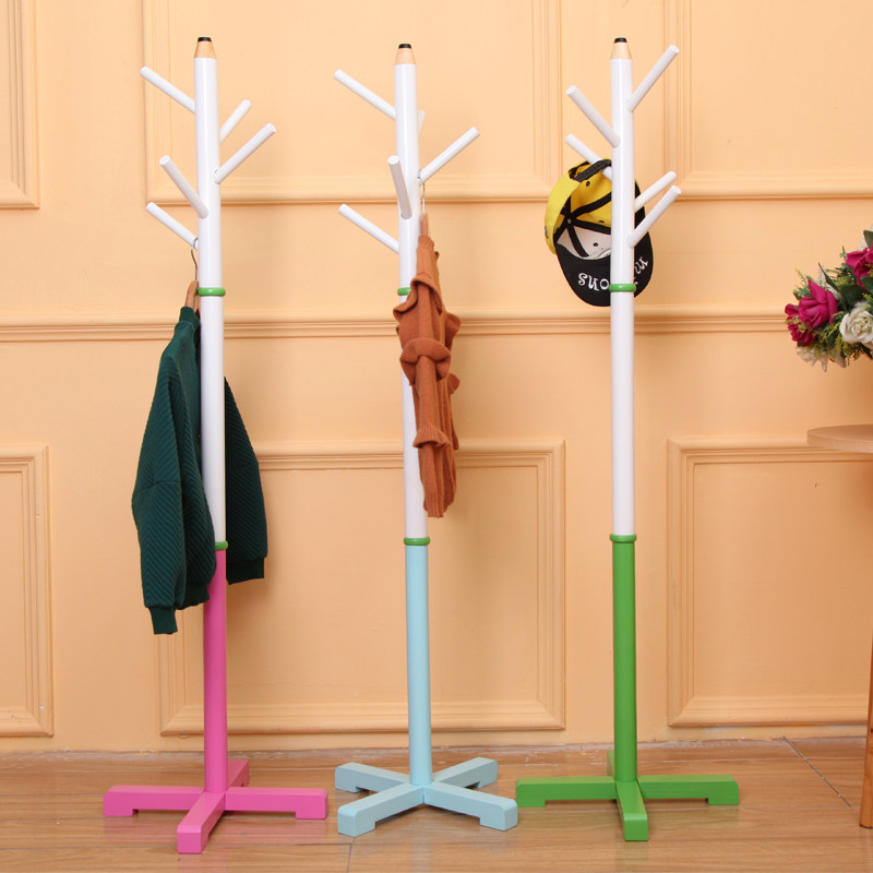 Children's coat rack Floor-to-ceiling European creative bedroom hanger shelf Cartoon coat rack Floor-to-ceiling hanger