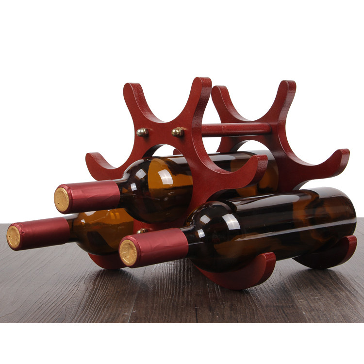 Creative Eurostyle Solid Wood Red Wine Rack Swing Piece Adornment Wine Bottle Rack Home Foreign Wine Rack Living-room Furnishing Wine Racks