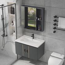 Wall-mounted wash basin cabinet combination small apartment bathroom wash basin wash table simple balcony ceramic wash basin