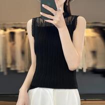 New ready-made quick-release worsted wool lace short-sleeved hollow vest for women with knitted bottoming shirt for spring and summer