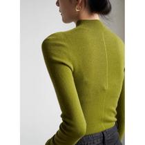New ready-made SS STUDIO seamless one-piece commuting temperament half turtleneck wool sweater for women in autumn