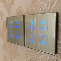 Type 86 household single control touch switch smart tempered glass panel hotel wall touch panel switch